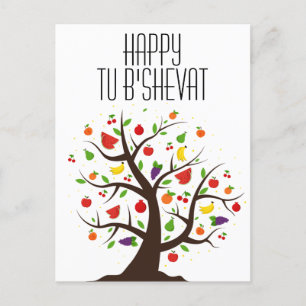 Happy Tu B'Shevat Obstbaum Postkarte