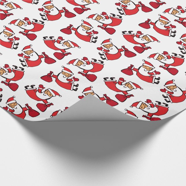 Happy Tumbling Santa Pattern Geschenkpapier (Ecke)
