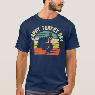 Happy Turkey Day Cool Türkei Retro Erntedank T-Shirt