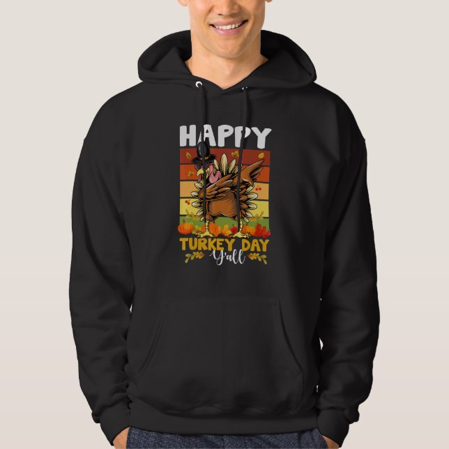 Happy Turkey Day Dabbing Erntedank Day Boys Gir Hoodie (Vorderseite)