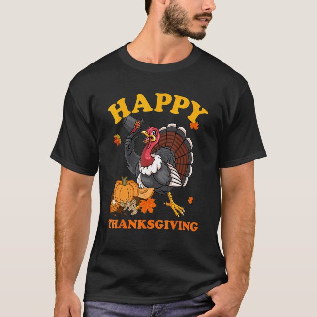 Happy Turkey Day Erntedank Day Herbst Herbst Holi T-Shirt (Vorderseite)