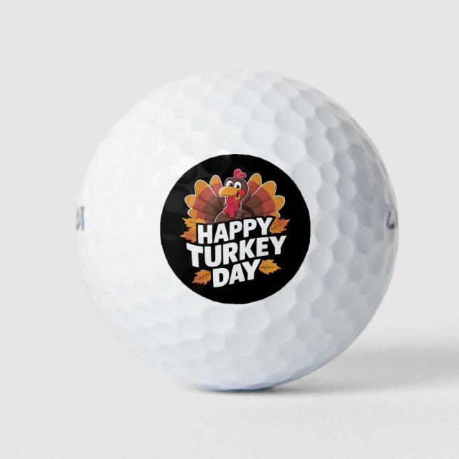 Happy Turkey Day Erntedank Day Holiday Geschenk Golfball (Vorderseite)