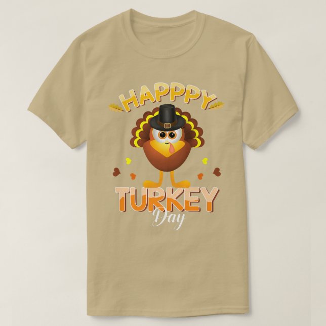 Happy Turkey Day Erntedank Day Holiday T-Shirt (Design vorne)