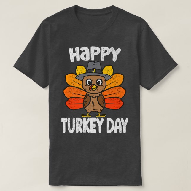 Happy Turkey Day Funny Erntedank 2022 Herbstwoche T-Shirt (Design vorne)