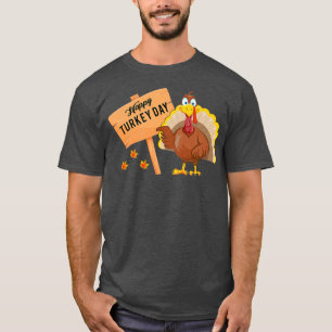 Happy Turkey Day Funny Erntedank Familie Männer Wo T-Shirt