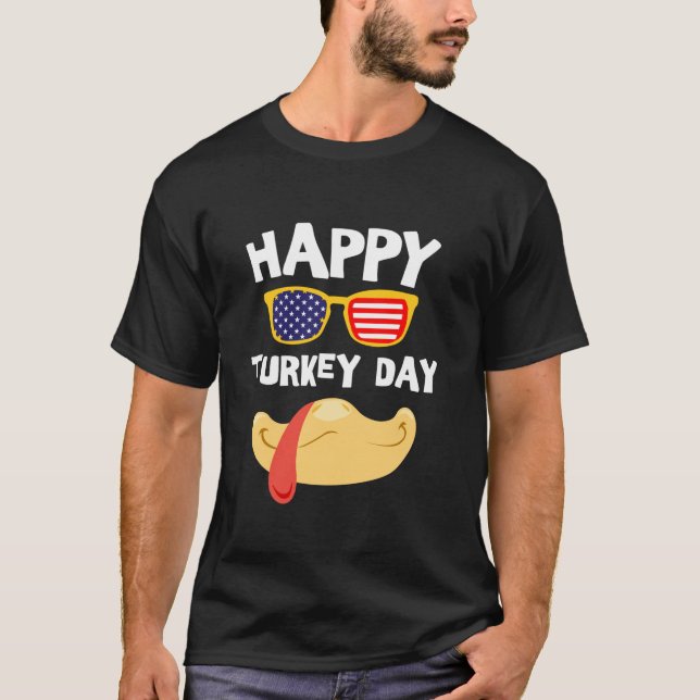 Happy Turkey Day Funny für Kinder Jungs Mädchen Tü T-Shirt (Vorderseite)