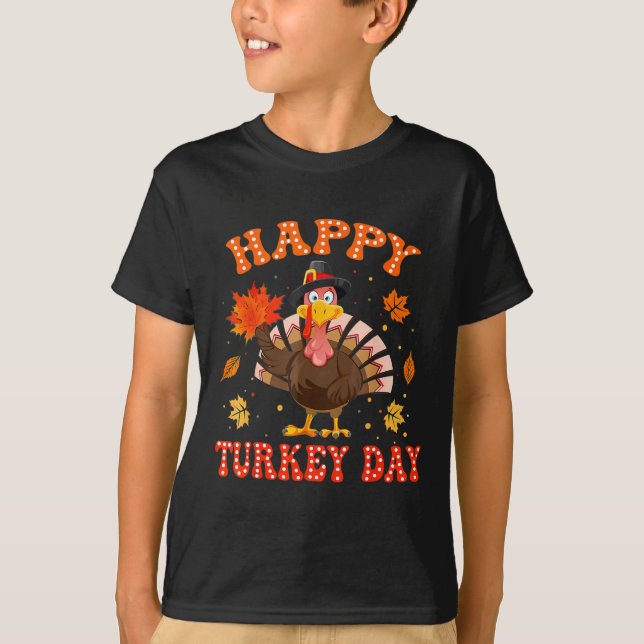 Happy Turkey Day Shirt For Women Happy Thanksgivin (Vorderseite)