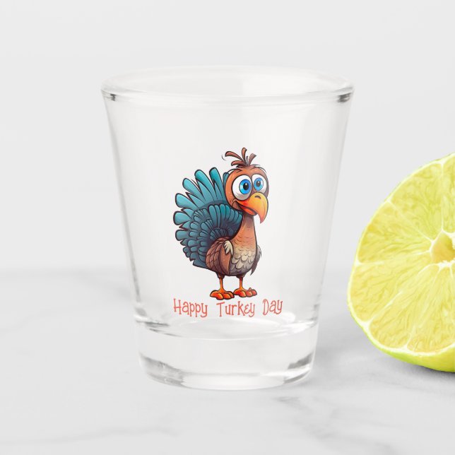 Happy Turkey Day Shot Glass Schnapsglas (Vorderseite)