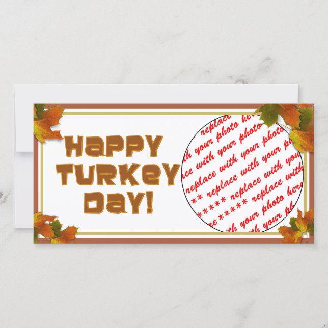 Happy Turkey Day Text Design Feiertagskarte (Vorderseite)