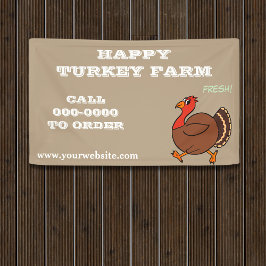 Happy Turkey Farm Birds for Sale Brown Business Banner
