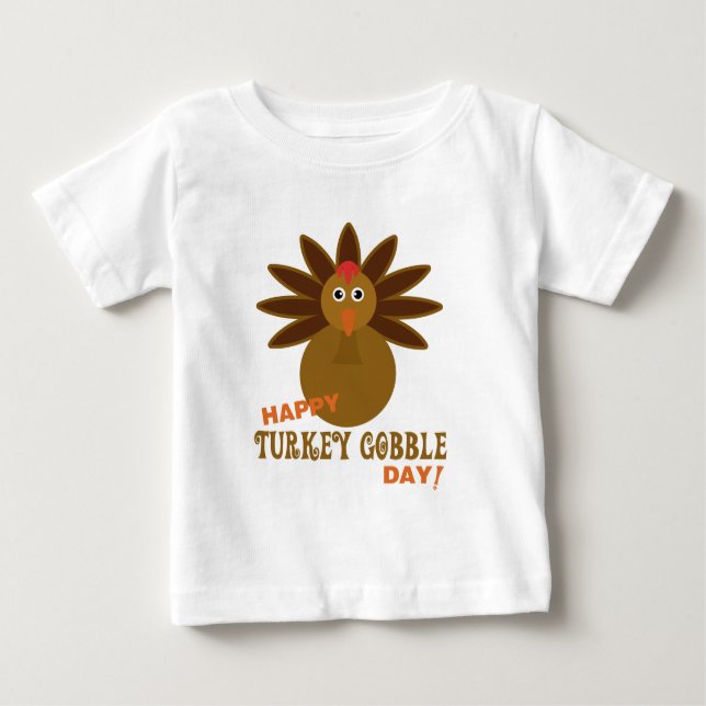 Happy Turkey Gobble Day Erntedank Baby T-shirt (Vorderseite)
