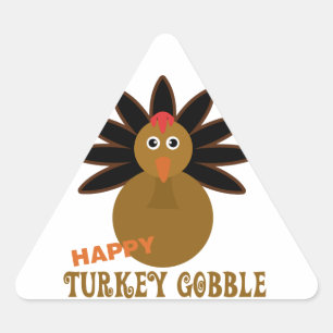 Happy Turkey Gobble Day Erntedank Dreieckiger Aufkleber