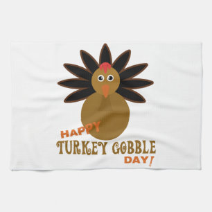 Happy Turkey Gobble Day Erntedank Geschirrtuch