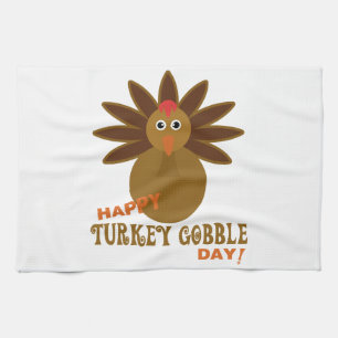 Happy Turkey Gobble Day Erntedank Küchentuch