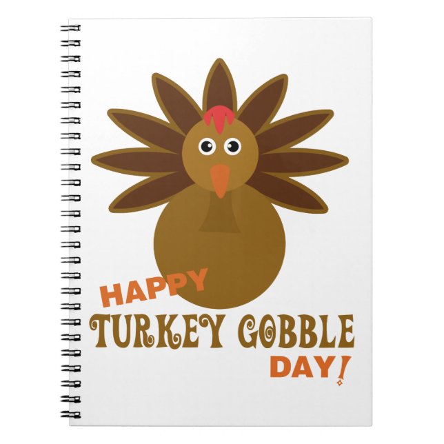 Happy Turkey Gobble Day Erntedank Notizblock (Vorderseite)