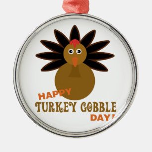 Happy Turkey Gobble Day Erntedank Ornament Aus Metall