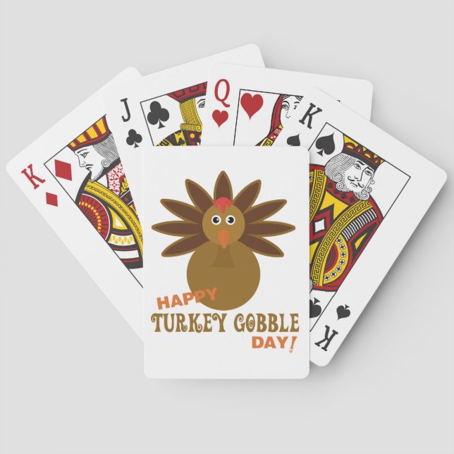Happy Turkey Gobble Day Erntedank Spielkarten (Rückseite)