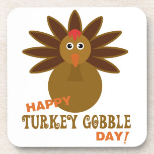 Happy Turkey Gobble Day Erntedank Untersetzer