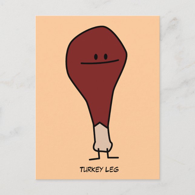 Happy Turkey Leg Drumstick Protein Vogel Postkarte (Vorderseite)