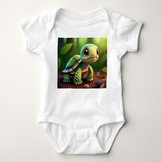 Happy Turtle Adventures Baby Strampler (Vorderseite)