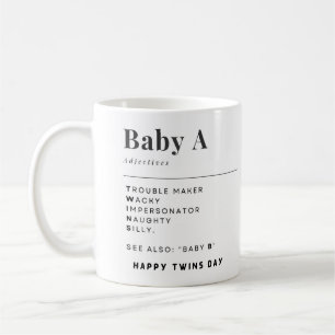 Happy Twins Day Baby A und Baby B Kaffeetasse