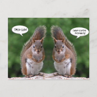 Happy Twins Day, Red Squirrel Spaß, Niedlich und P Postkarte