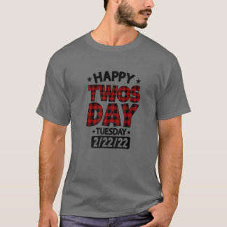 Happy Twosday 2022 Lehrer 2-22-22 Twos Day Buffal T-Shirt