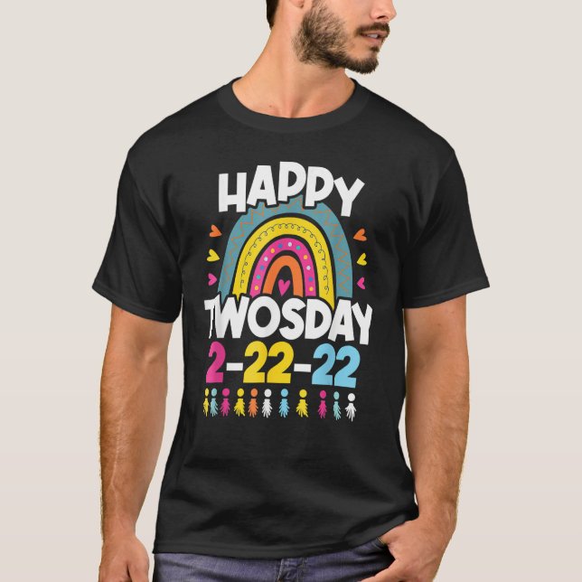 Happy Twosday 2022   Rainbow Twos Day 22224 T-Shirt (Vorderseite)