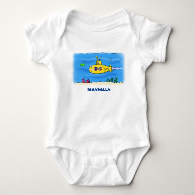 Happy U-Boot-Cartoon Baby Strampler (Vorderseite)