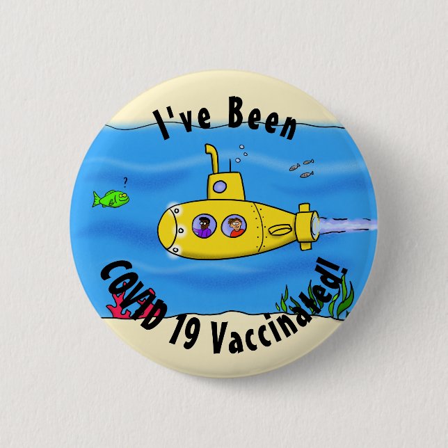 Happy U-Boot-Cartoon Button (Vorderseite)