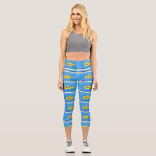 Happy U-Boot-Cartoon Capri Leggings