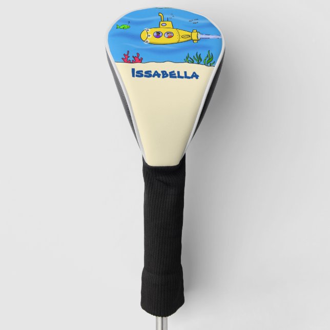 Happy U-Boot-Cartoon Golf Headcover (Vorderseite)