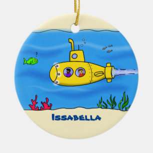 Happy U-Boot-Cartoon Keramik Ornament