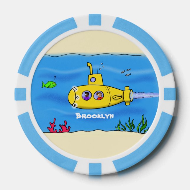 Happy U-Boot-Cartoon Pokerchips (Vorderseite)