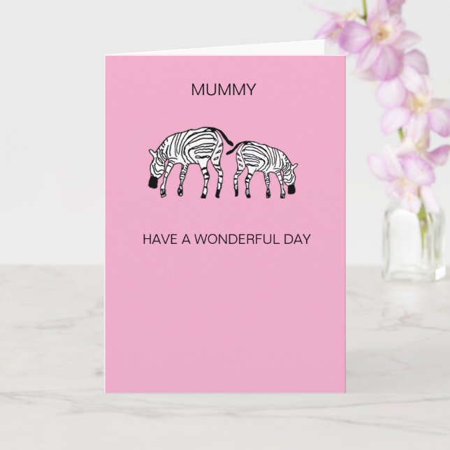 Happy und Niedlich Kenya Zebras Mummy Karte (Orchidee)