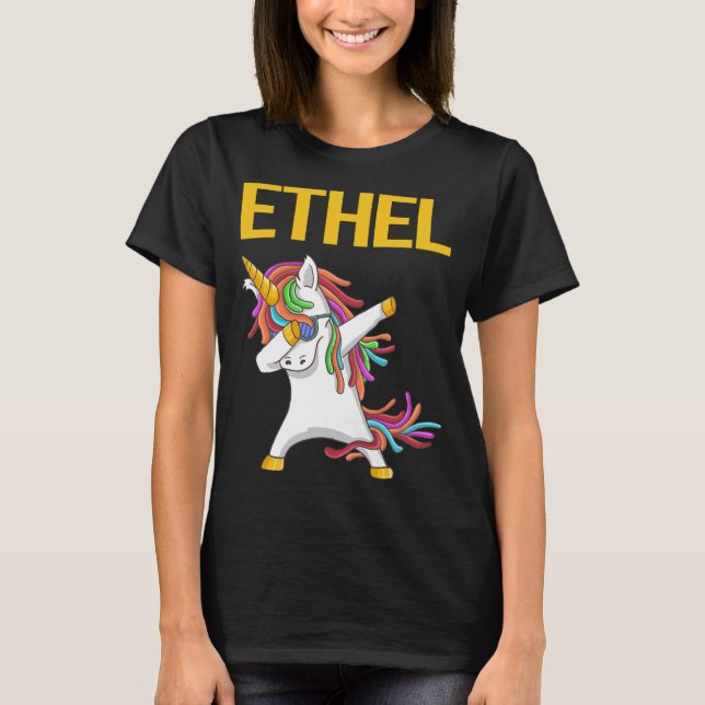 Happy Unicorn - Ethel Name T-Shirt (Vorderseite)