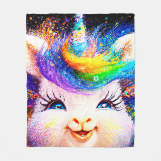 Happy Unicorn Fleecedecke