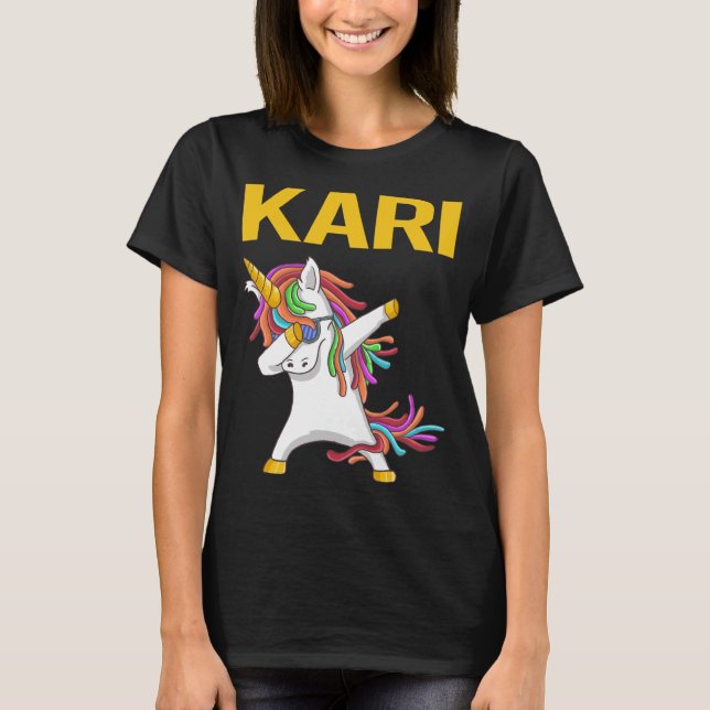 Happy Unicorn - Kari Name T-Shirt (Vorderseite)
