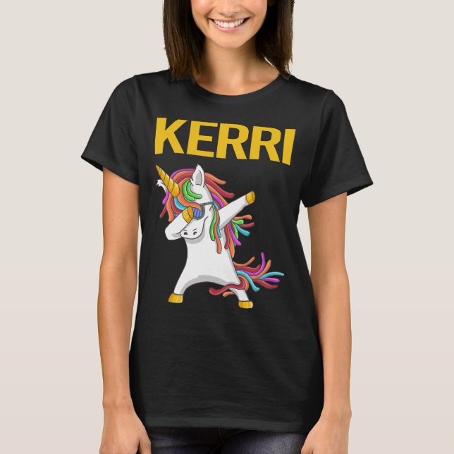 Happy Unicorn - Kerri Name T-Shirt (Vorderseite)