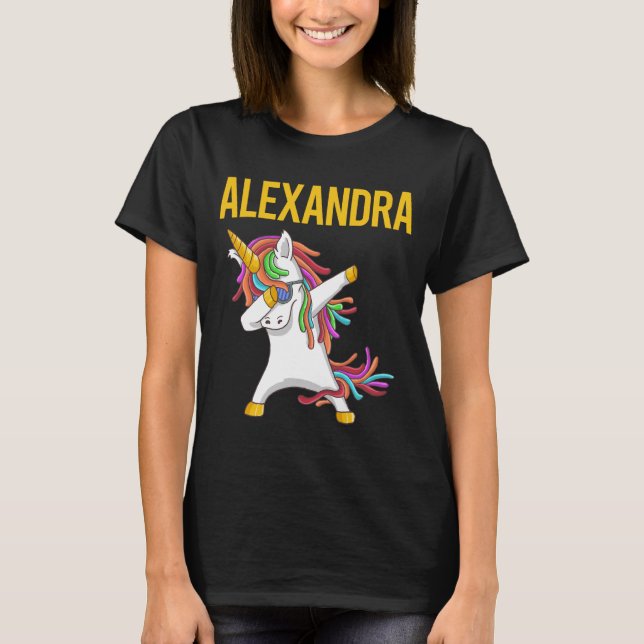 Happy Unicorn - Name Alexandra T-Shirt (Vorderseite)