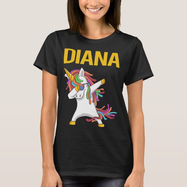 Happy Unicorn - Name Diana T-Shirt (Vorderseite)