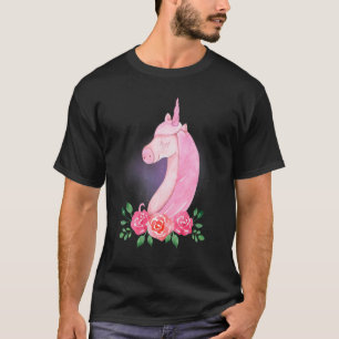 Happy Unicorn Watercolor Fantasy Mythos T-Shirt