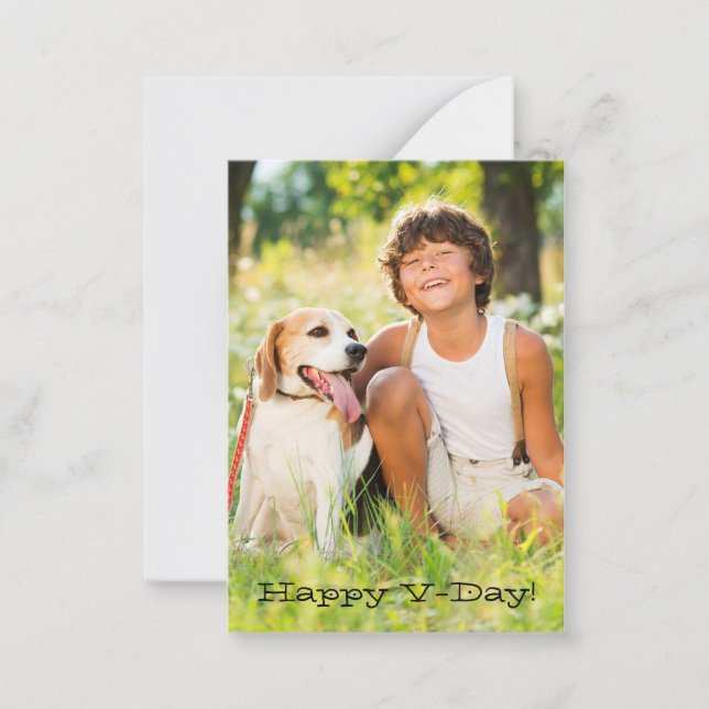 Happy V-Day-Klassenzimmer Valentine Foto-Karten Mitteilungskarte (Vorderseite)