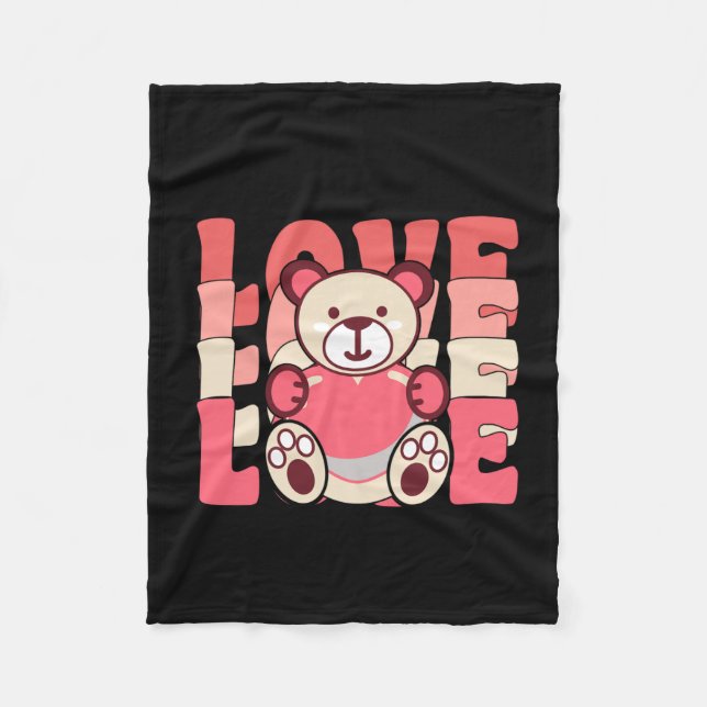 Happy-Valentin-s-day Fleecedecke (Vorderseite)