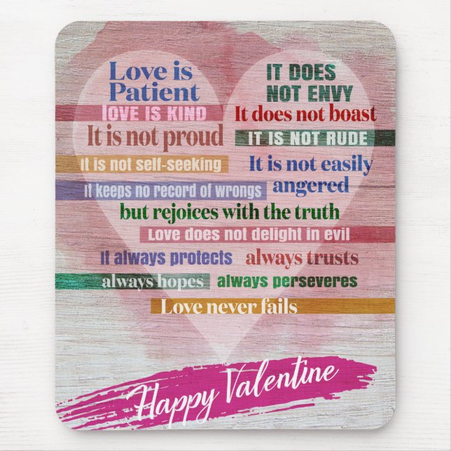 Happy Valentine - 1 Korinther 13 Mousepad (Vorne)