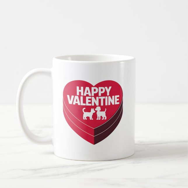 Happy Valentine, Box of Chocs & Furry Silhouette Kaffeetasse (Links)