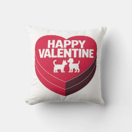 Happy Valentine, Box of Chocs & Furry Silhouette Kissen