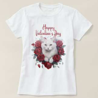 Happy Valentine Cat Design, Cat T - Shirt