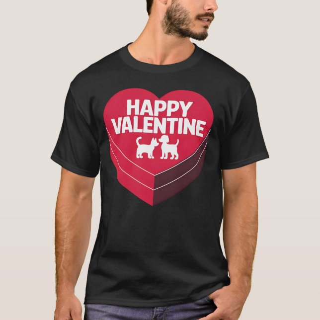 Happy Valentine, Chocolates & Furry Friends Tshirt (Vorderseite)