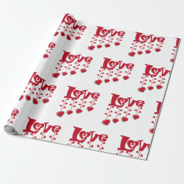 HAPPY VALENTINE DAY 2024 LIEBE ROTES HERZ GESCHENKPAPIER
